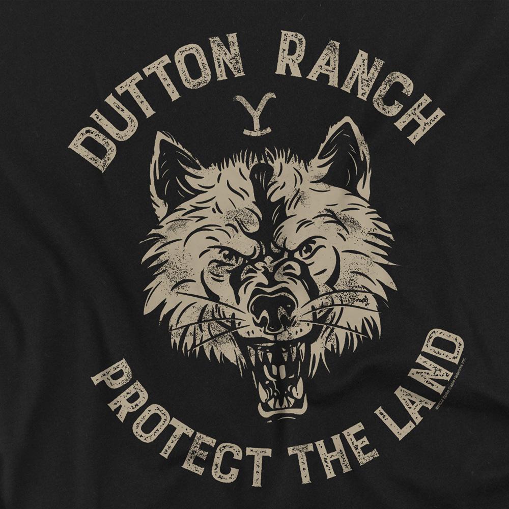 Black - Side - Yellowstone Unisex Adult Dutton Ranch Protect The Land Wolf T-Shirt