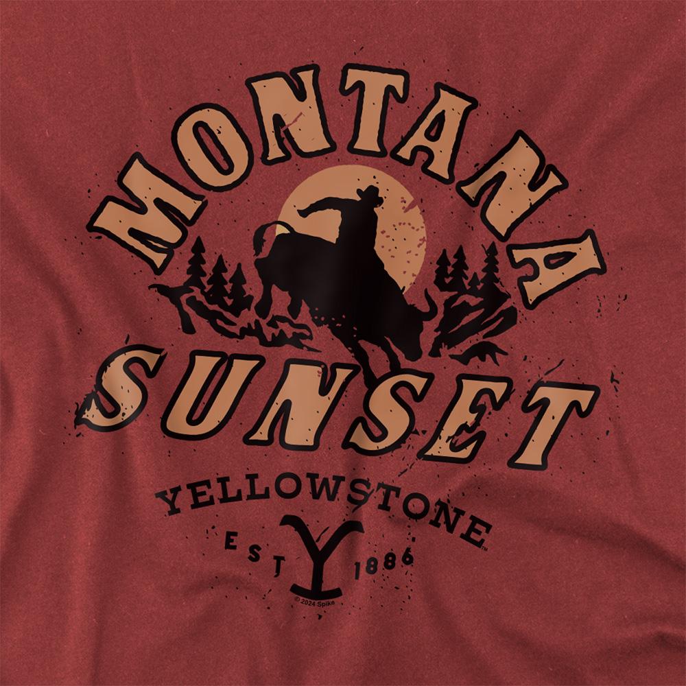 Cardinal - Side - Yellowstone Unisex Adult Montana Sunset T-Shirt