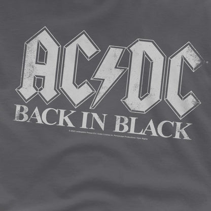 Charcoal - Side - ACDC Unisex Adult Back In Black T-Shirt