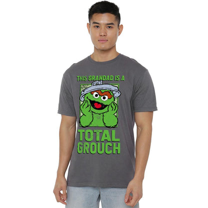 Charcoal - Lifestyle - Sesame Street Unisex Adult Grandad Oscar The Grouch Fathers Day T-Shirt
