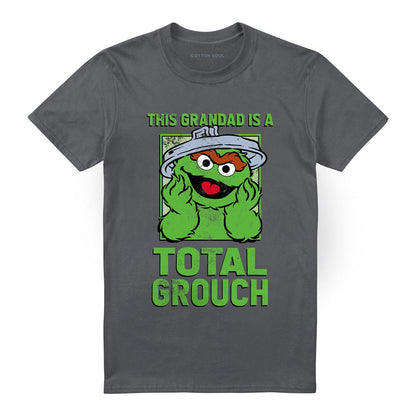 Charcoal - Front - Sesame Street Unisex Adult Grandad Oscar The Grouch Fathers Day T-Shirt