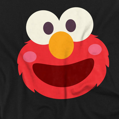 Black - Side - Sesame Street Unisex Adult Elmo Kawaii Face T-Shirt