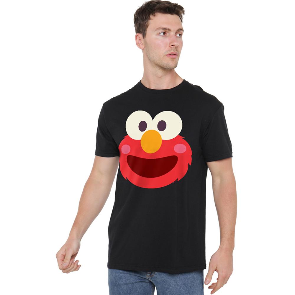 Black - Lifestyle - Sesame Street Unisex Adult Elmo Kawaii Face T-Shirt