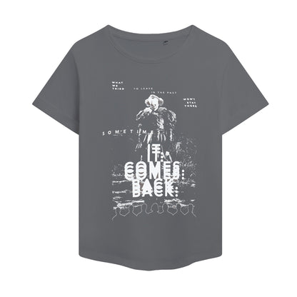Charcoal - Front - It Womens-Ladies It Comes Back Roll Sleeve T-Shirt