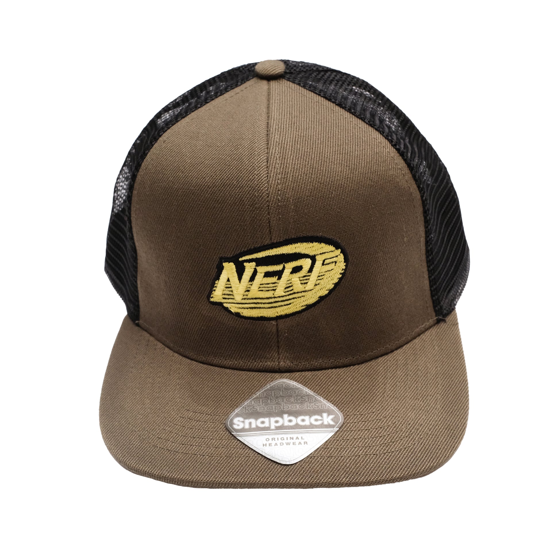Olive-Black - Front - Nerf Mens Speed Snapback Trucker Cap