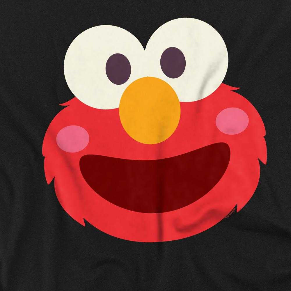 Black - Side - Sesame Street Unisex Adult Elmo Kawaii Face Long-Sleeved T-Shirt