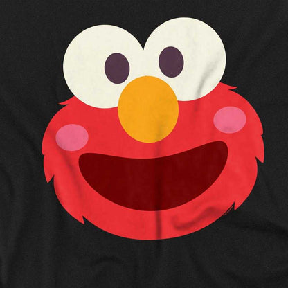 Black - Side - Sesame Street Unisex Adult Elmo Kawaii Face Long-Sleeved T-Shirt