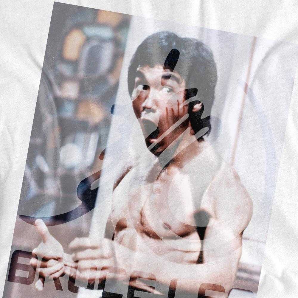 White-Black - Side - Bruce Lee Unisex Adult Revving Up Ringer T-Shirt