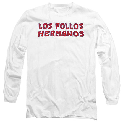 White - Front - Breaking Bad Unisex Adult Los Pollos Hermanos Logo Long-Sleeved T-Shirt