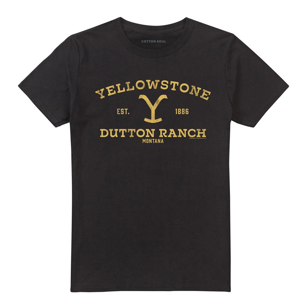 Black - Front - Yellowstone Unisex Adult Dutton Ranch Simple T-Shirt