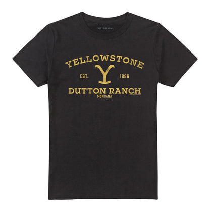 Black - Front - Yellowstone Unisex Adult Dutton Ranch Simple T-Shirt