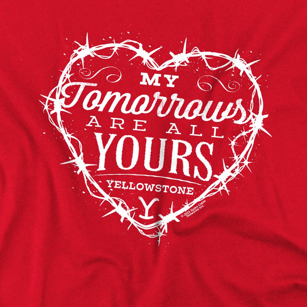 Red - Side - Yellowstone Unisex Adult My Tomorrows Are All Yours Rip & Beth T-Shirt