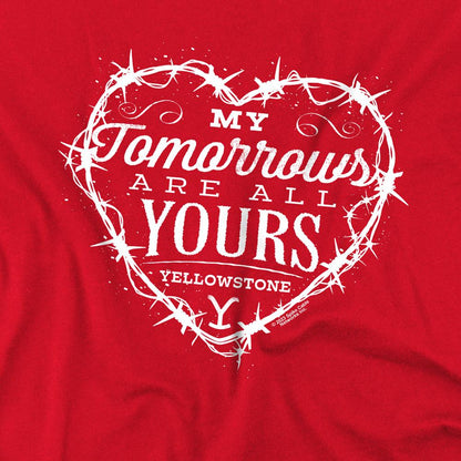 Red - Side - Yellowstone Unisex Adult My Tomorrows Are All Yours Rip & Beth T-Shirt