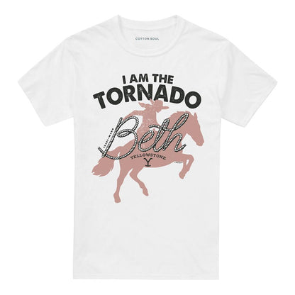 White - Front - Yellowstone Unisex Adult I´m The Tornado Beth Dutton T-Shirt