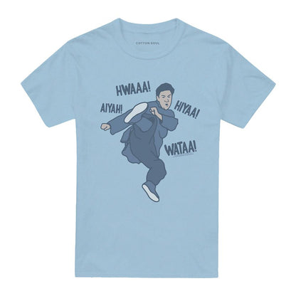 Light Blue - Front - Bruce Lee Unisex Adult The Hiya! T-Shirt