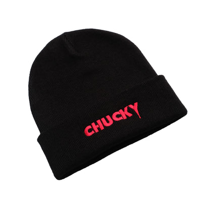 Black - Side - Chucky Mens Logo Drip Beanie