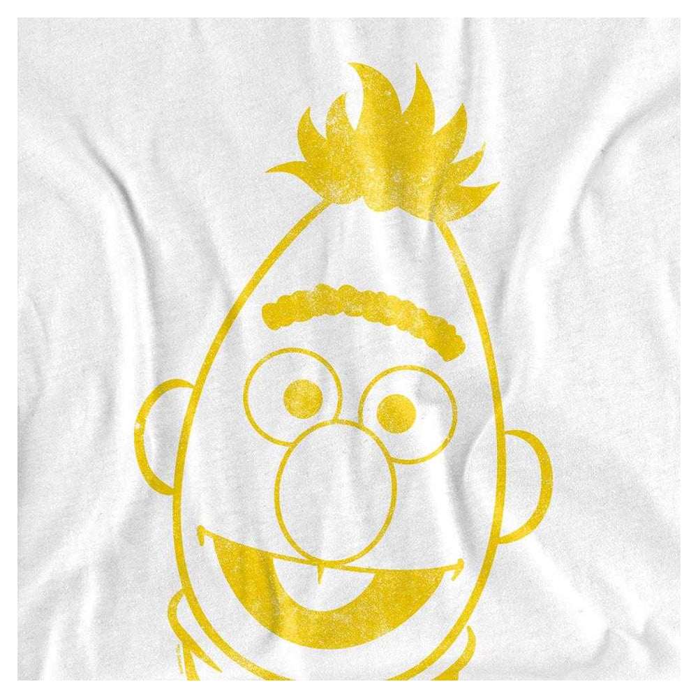 White - Side - Sesame Street Unisex Adult Bert Mono Long-Sleeved T-Shirt