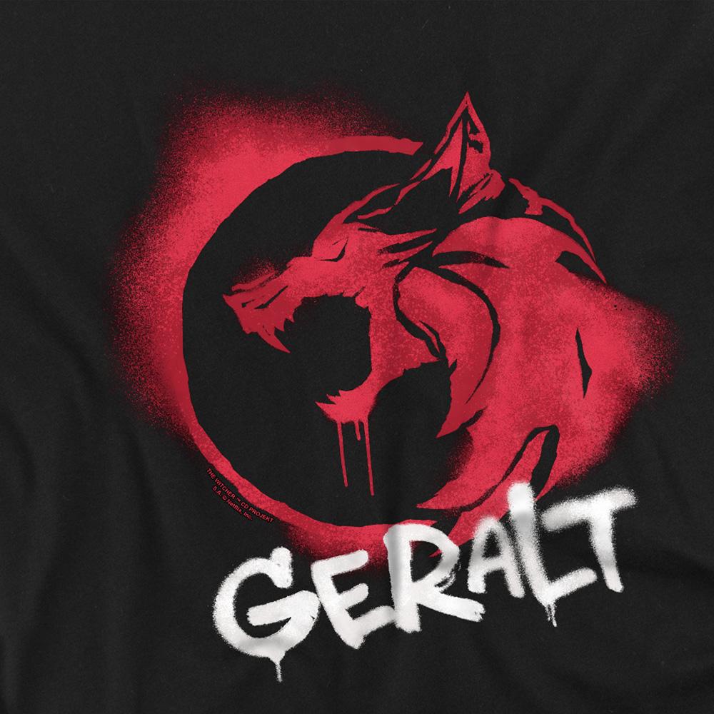 Black - Side - The Witcher Unisex Adult Geralt Graffiti T-Shirt