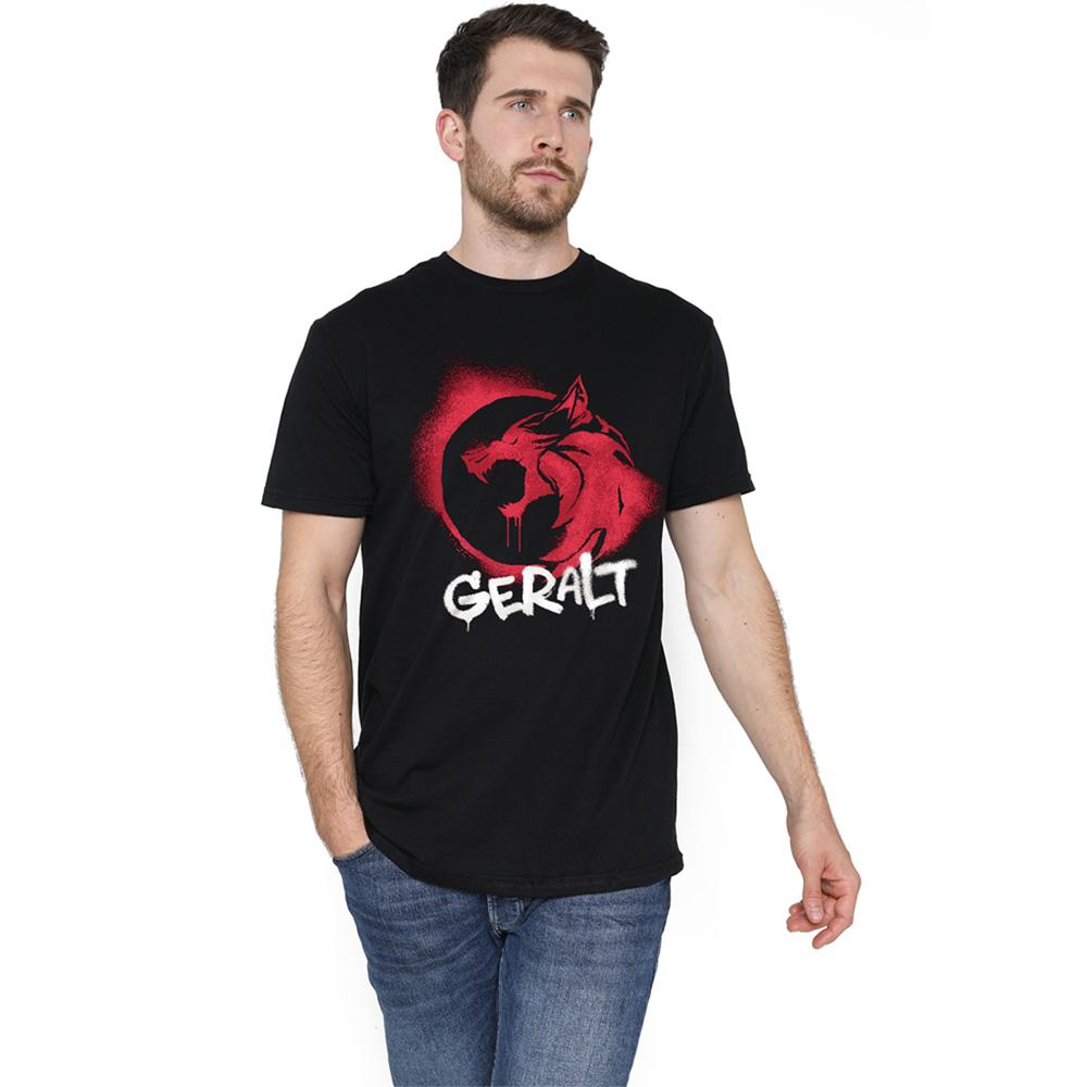 Black - Lifestyle - The Witcher Unisex Adult Geralt Graffiti T-Shirt