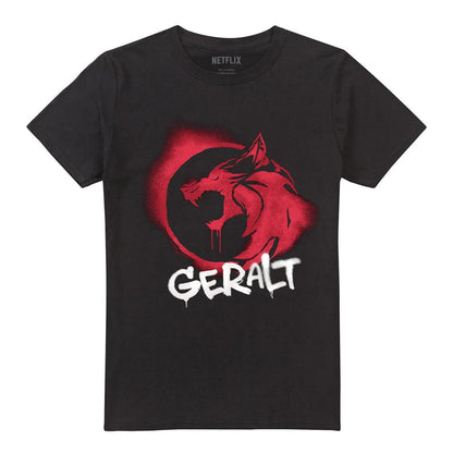 Black - Front - The Witcher Unisex Adult Geralt Graffiti T-Shirt