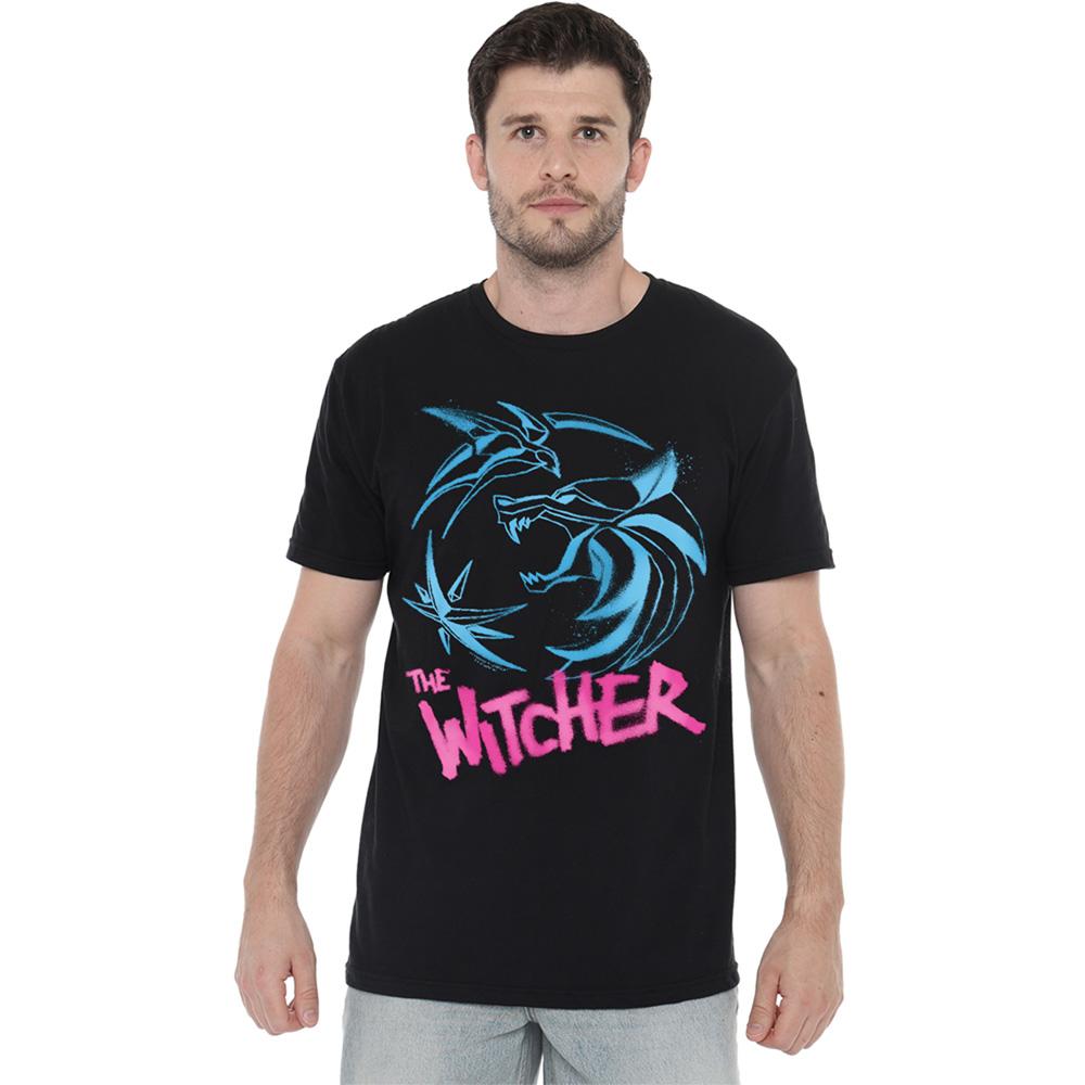 Black - Lifestyle - The Witcher Unisex Adult Spray Crest Graffiti T-Shirt