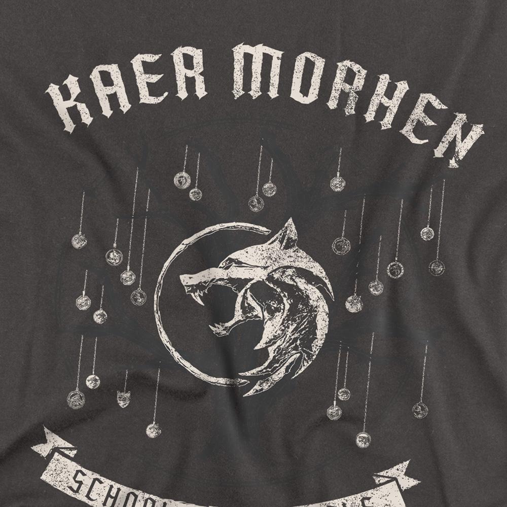 Charcoal - Side - The Witcher Unisex Adult Kaer Morhen Medallion Long-Sleeved T-Shirt