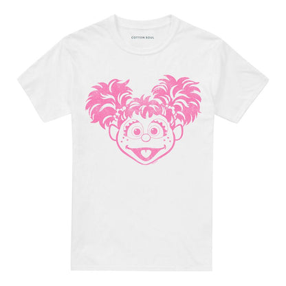 White - Front - Sesame Street Unisex Adult Abby Cadabby Mono T-Shirt