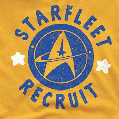 Gold - Side - Star Trek Unisex Adult Recruit Stamped T-Shirt