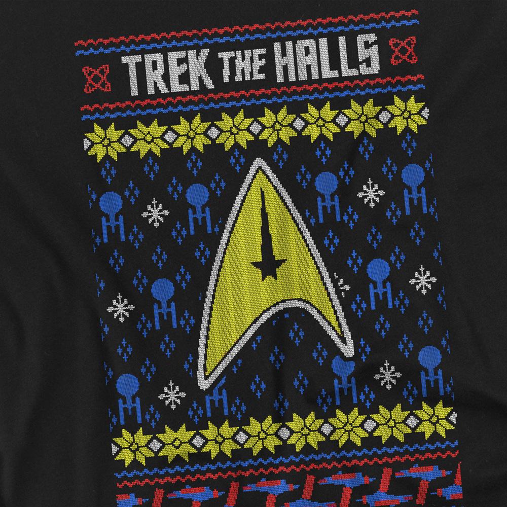 Black - Side - Star Trek: The Original Series Unisex Adult Trek The Halls T-Shirt