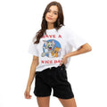 White-Red-Blue - Lifestyle - Tom and Jerry Womens-Ladies Have A Nice Day Boxy Crop Top