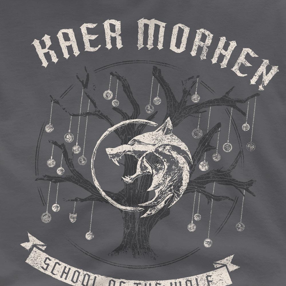 Charcoal - Side - The Witcher Unisex Adult Kaer Morhen Medallion T-Shirt