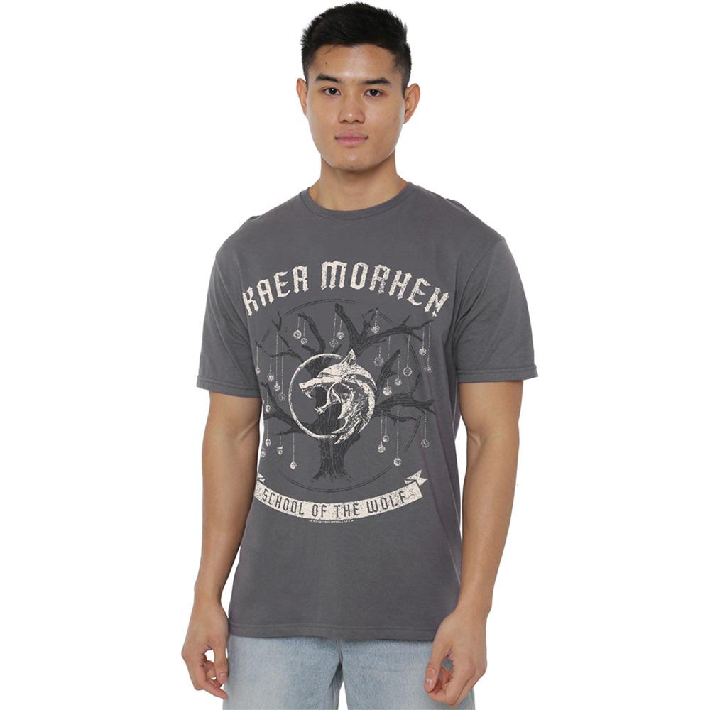 Charcoal - Lifestyle - The Witcher Unisex Adult Kaer Morhen Medallion T-Shirt