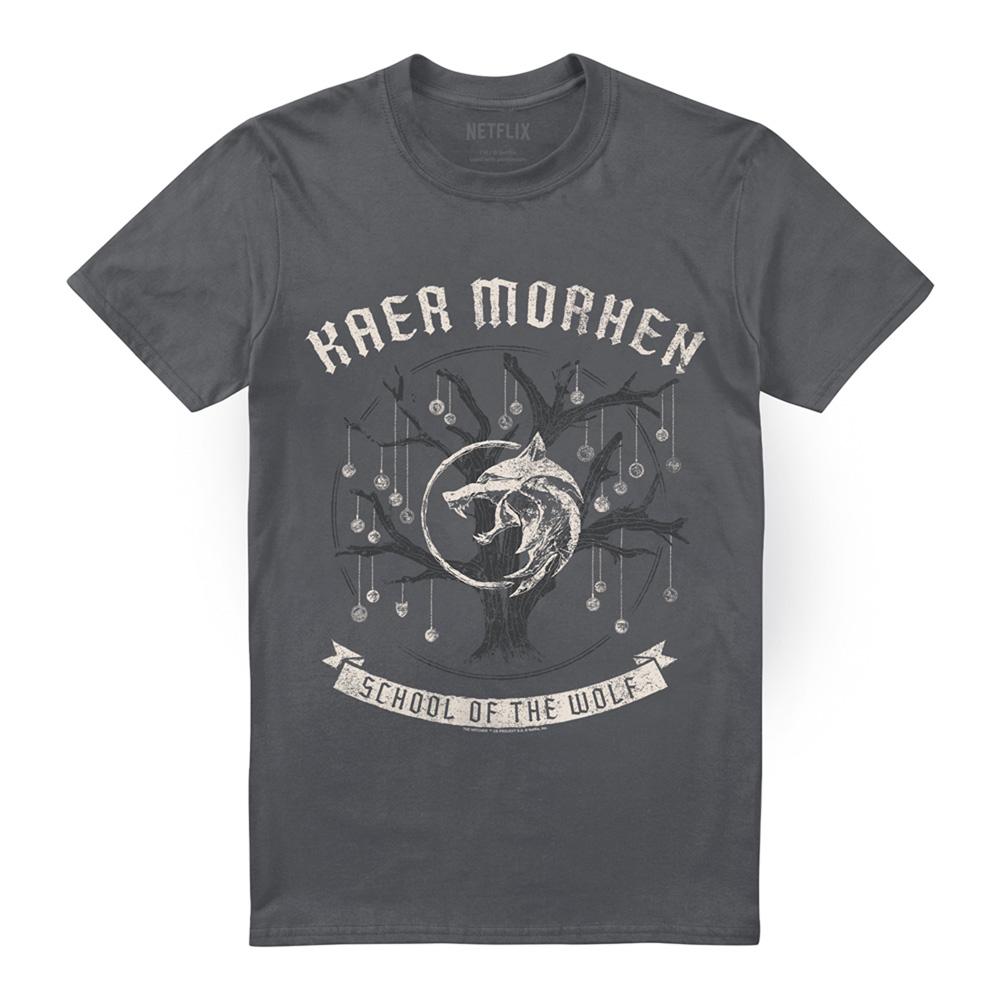 Charcoal - Front - The Witcher Unisex Adult Kaer Morhen Medallion T-Shirt