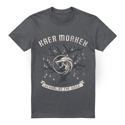 Charcoal - Front - The Witcher Unisex Adult Kaer Morhen Medallion T-Shirt