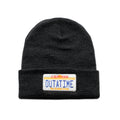 Charcoal - Front - Back To The Future Mens Outatime License Plate Beanie
