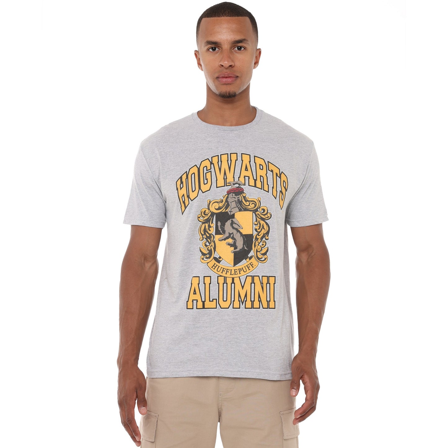 Sports Grey - Side - Harry Potter Mens Alumni Hufflepuff T-Shirt