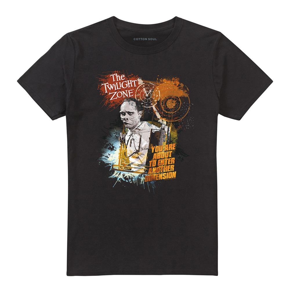 Black - Front - The Twilight Zone Unisex Adult Enter At Own Risk T-Shirt