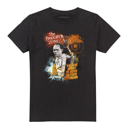 Black - Front - The Twilight Zone Unisex Adult Enter At Own Risk T-Shirt