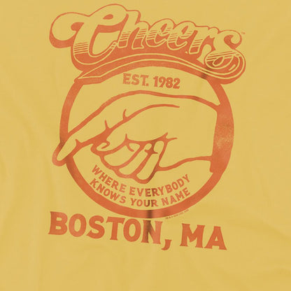 Banana Yellow - Side - Cheers Unisex Adult Cheers Boston T-Shirt