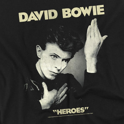 Black - Side - David Bowie Unisex Adult Heroes T-Shirt