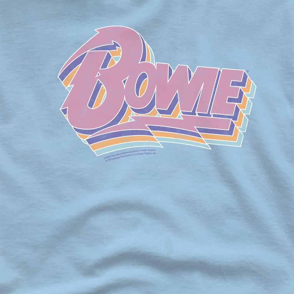 Light Blue - Side - David Bowie Unisex Adult Logo T-Shirt