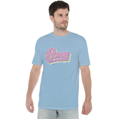 Light Blue - Lifestyle - David Bowie Unisex Adult Logo T-Shirt