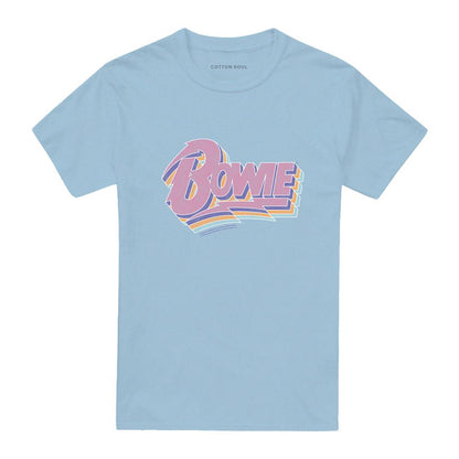 Light Blue - Front - David Bowie Unisex Adult Logo T-Shirt