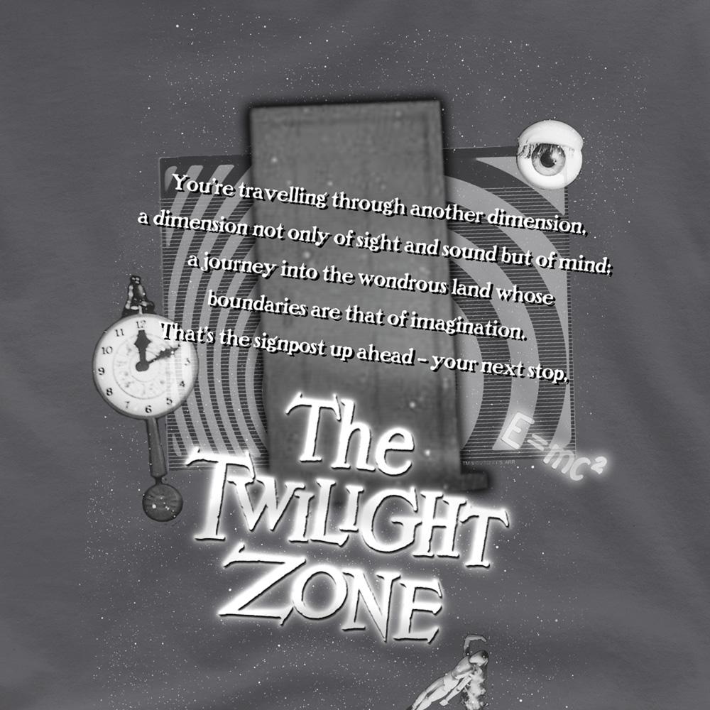Charcoal - Side - The Twilight Zone Unisex Adult Monologue T-Shirt