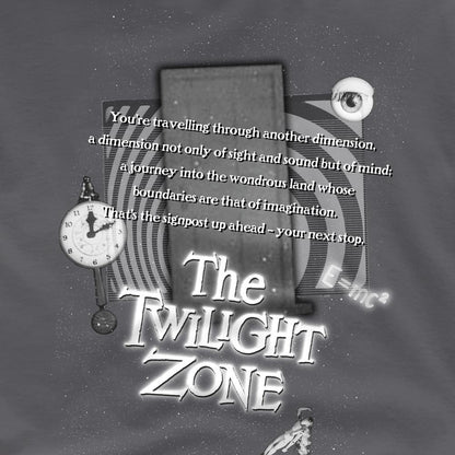 Charcoal - Side - The Twilight Zone Unisex Adult Monologue T-Shirt