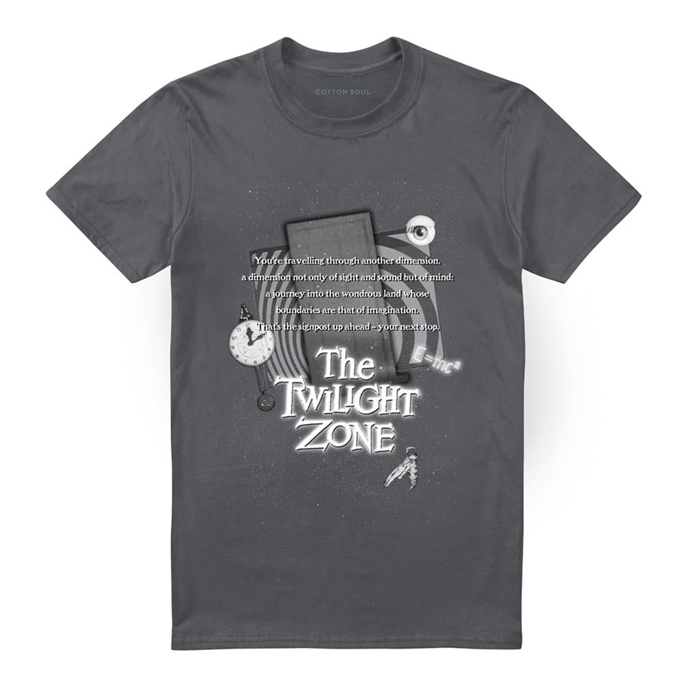 Charcoal - Front - The Twilight Zone Unisex Adult Monologue T-Shirt