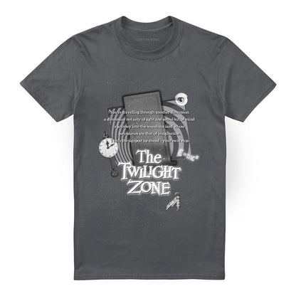 Charcoal - Front - The Twilight Zone Unisex Adult Monologue T-Shirt