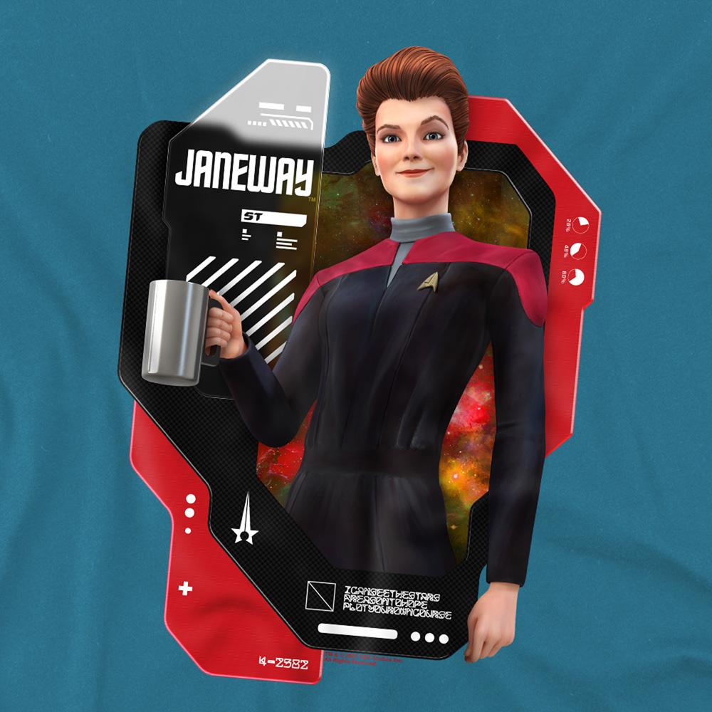 Slate Blue - Side - Star Trek: Prodigy Unisex Adult Protostar´S Eth Kathryn Janeway Hologram T-Shirt