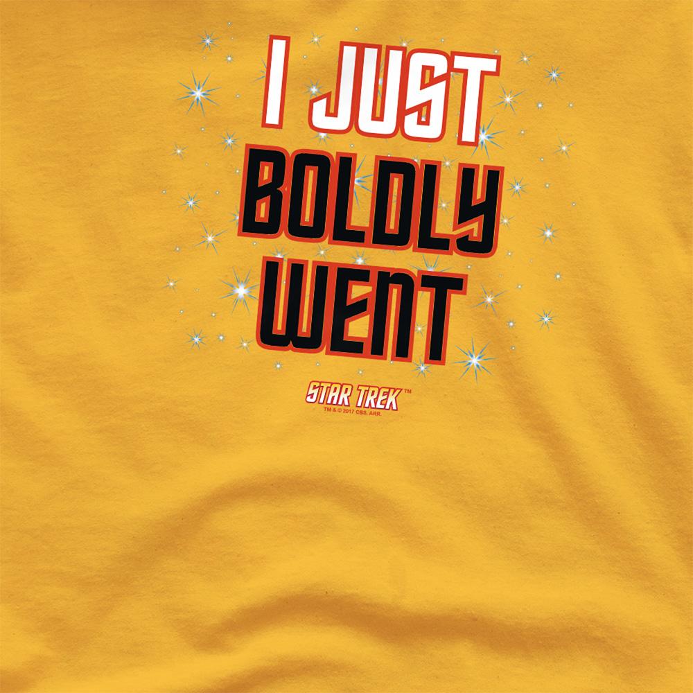 Gold - Side - Star Trek Unisex Adult I Just Boldly Went T-Shirt