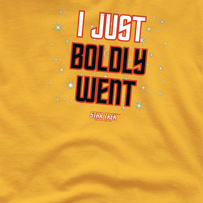 Gold - Side - Star Trek Unisex Adult I Just Boldly Went T-Shirt